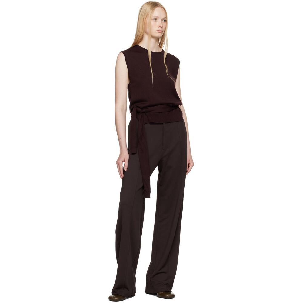 NWT LEMAIRE Womens XXS Brown Relaxed Volume Trousers Office Luxury Minimalist